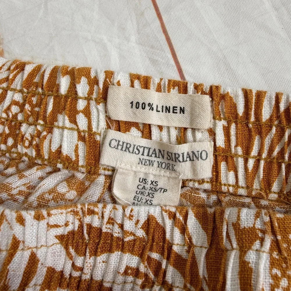 Christian Siriano | Linen Tropical Print‎ Skirt | Size XS